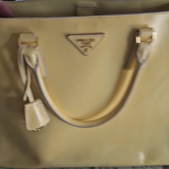 Prada Yellow Leather Tote Bag - Picture 2 of 11